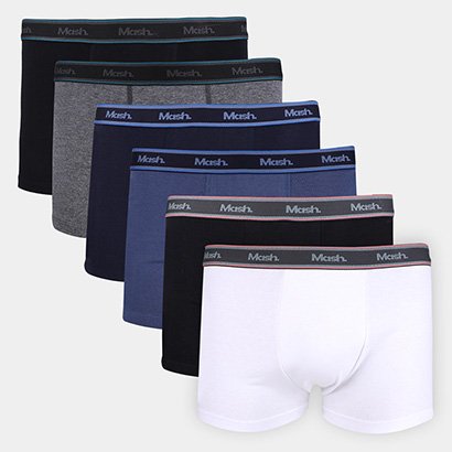 Kit Cueca Boxer Mash C/ 6 Peças - Masculino