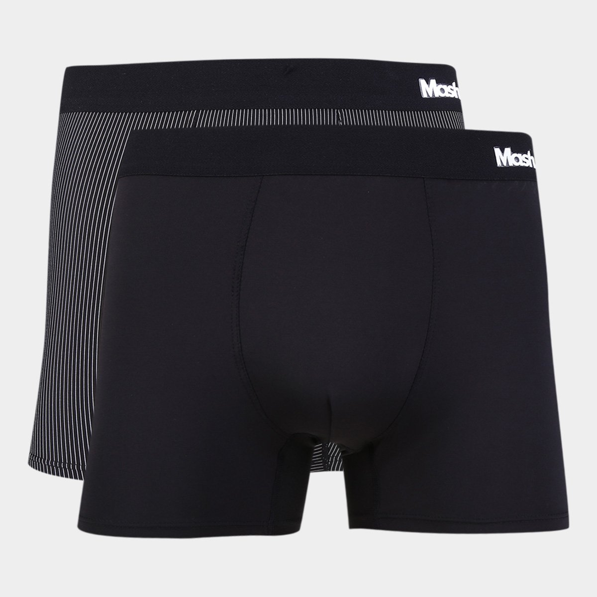Kit Cueca Boxer Mash Listrada 2 Peças - Preto Menor preço em Kit Cueca Boxer Mash Listrada 2 Peças - Preto