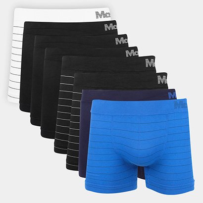 Kit Cueca Boxer Mash Listrada Masculina 8 Peças - Masculino