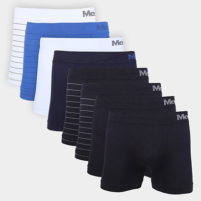 Kit Cueca Boxer Mash Listrada Masculina 8 Peças - Masculino