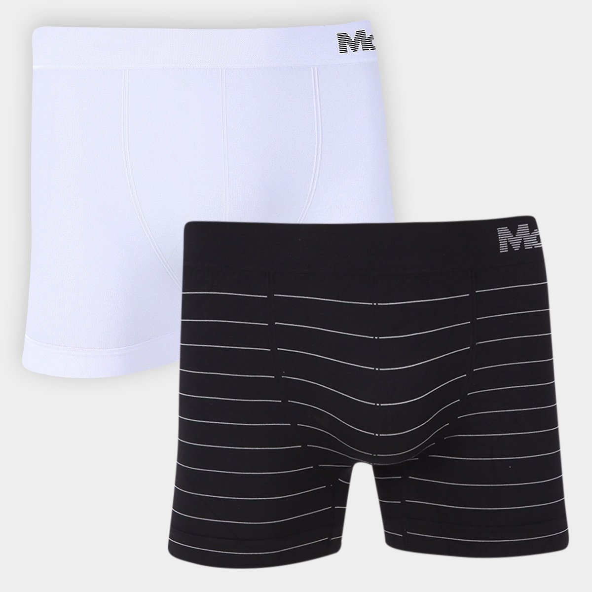 Kit Cueca Boxer Mash Microfibra Sem Costura 2 Peças - Preto+Off White Menor preço em Kit Cueca Boxer Mash Microfibra Sem Costura 2 Peças - Preto+Off White