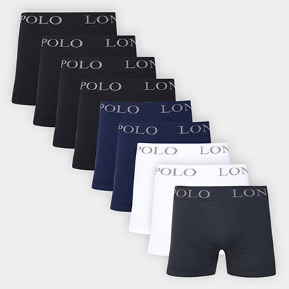 Kit Cueca Boxer Polo London Club Microfibra 10 Peças - Masculino