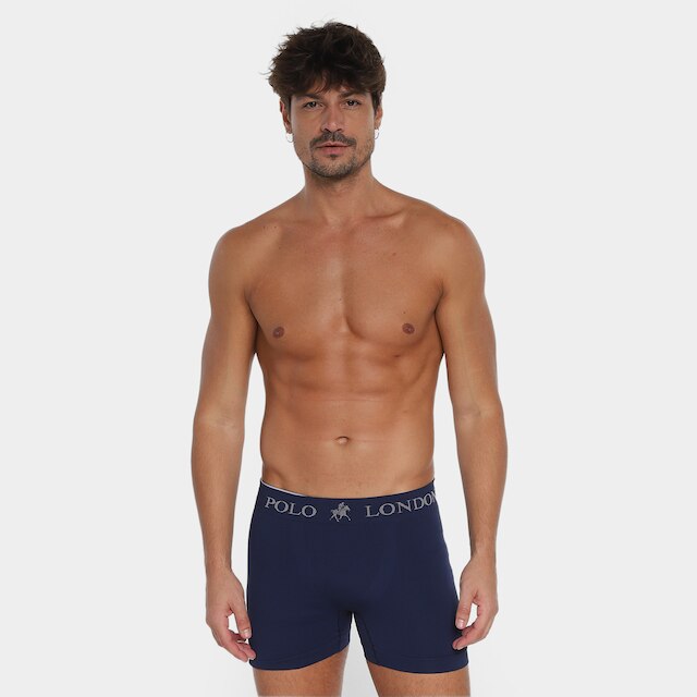 Kit Cueca Boxer Polo London Club Microfibra 10 Peças