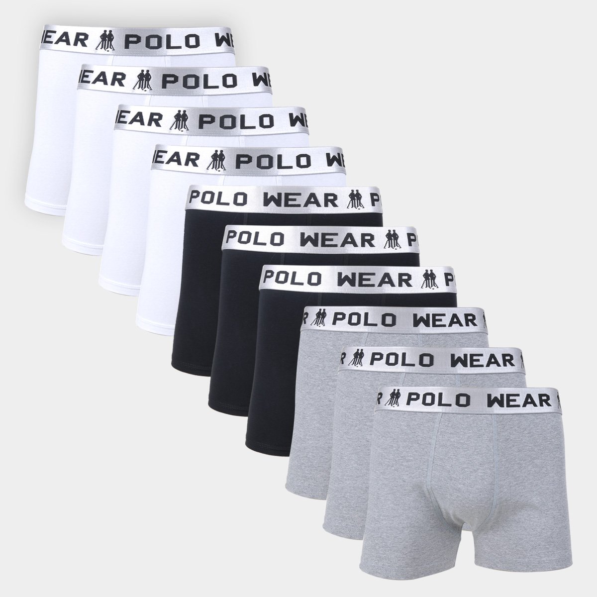 Kit Cueca Boxer Polo Wear Básica Masculina 10 Peças Menor preço em Kit Cueca Boxer Polo Wear Básica Masculina 10 Peças