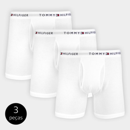 Kit Cueca Boxer Tommy Hilfiger 3 Peças - Branco