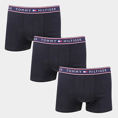 Kit Cueca Boxer Tommy Hilfiger Stretch Trunk Selling 3 Peças - Masculino