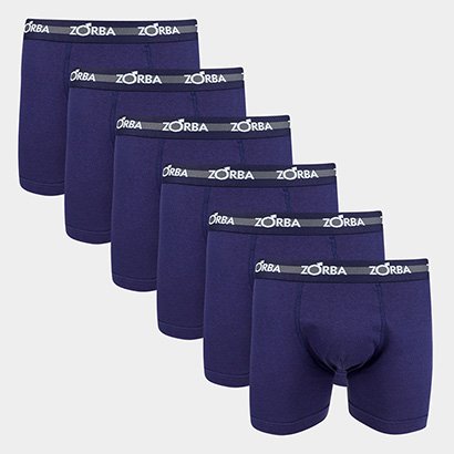 Kit Cueca Boxer Zorba 6 Peças - Masculino