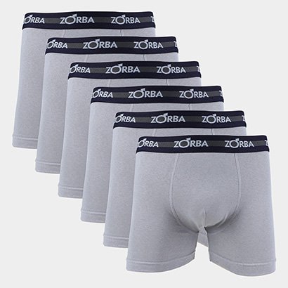 Kit Cueca Boxer Zorba 6 Peças - Masculino