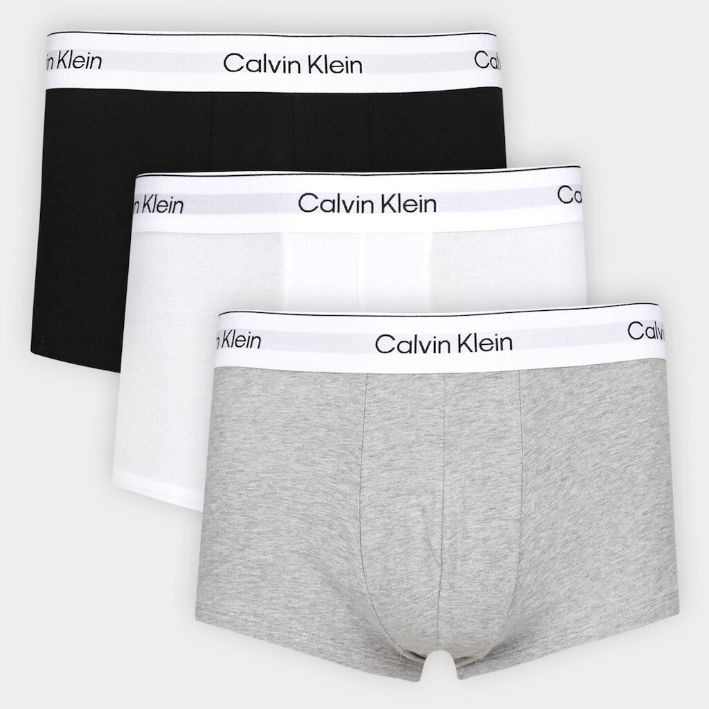 Kit Cueca Calvin Klein Rise Trunk Icon Cotton Com 3 Peças