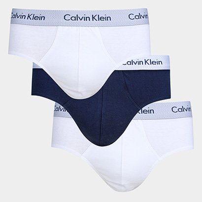 Kit Cueca Calvin Klein Slip Brief - 3 Peças - Masculino