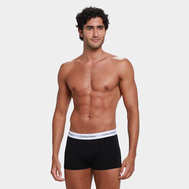 Kit Cueca Juvenil Calvin Klein Trunk Algodão c/ 2 Peças