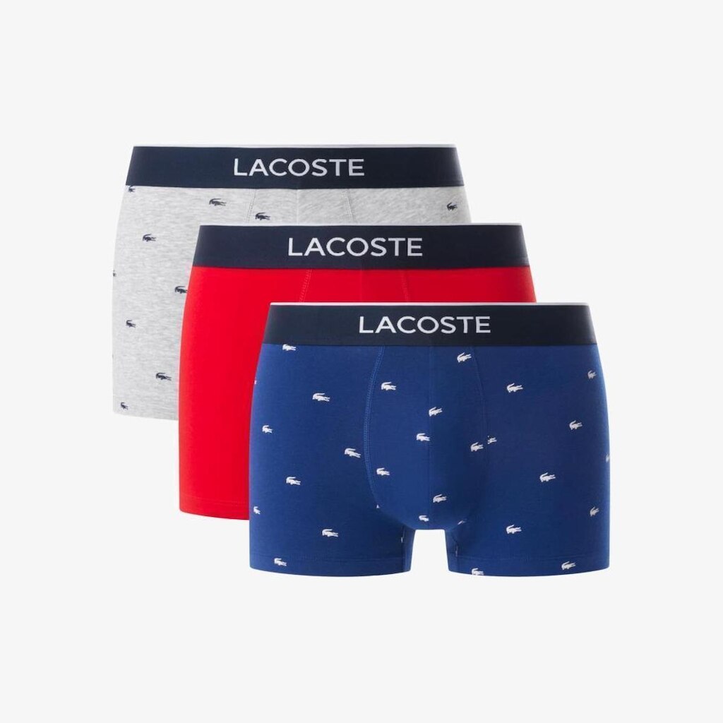 Kit Cueca Lacoste Trunk Stretch Estampadas - 3 Peças
