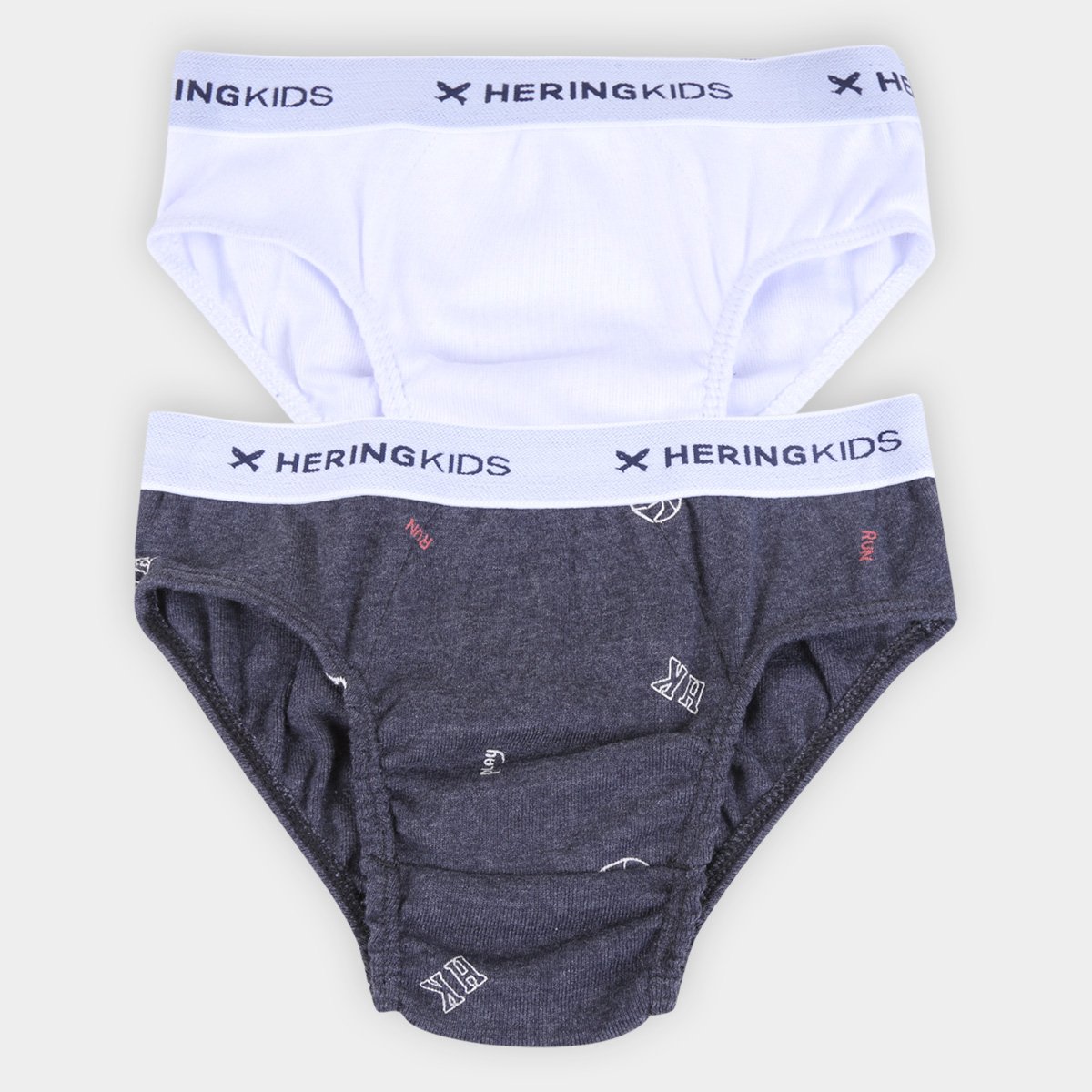 Kit Cueca Slip Infantil Hering Kids Com 2 Peças - Branco+Preto Menor preço em Kit Cueca Slip Infantil Hering Kids Com 2 Peças - Branco+Preto