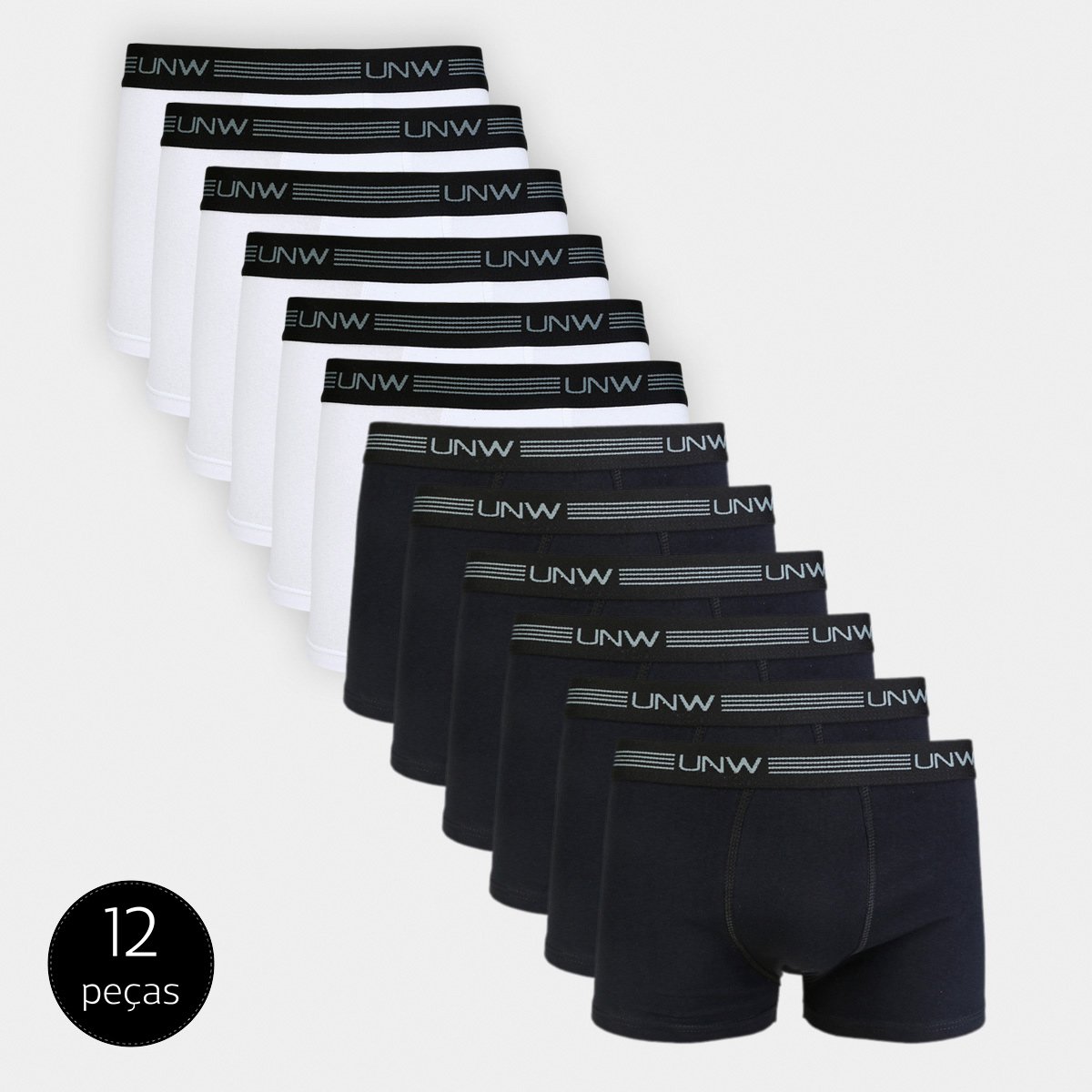 Kit Cueca UNW Boxer 12 Peças - Preto+Branco é ruim? Kit Cueca UNW Boxer 12 Peças - Preto+Branco é boa?
