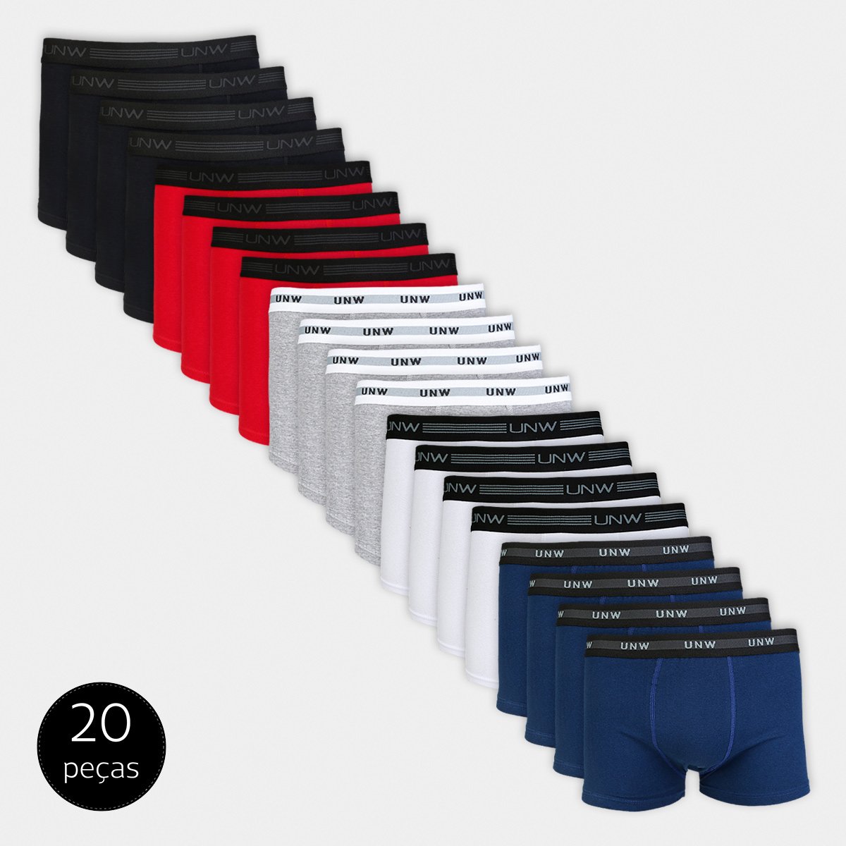Kit Cuecas Boxer Elástico 20 Peças - Preto+Vermelho é boa?