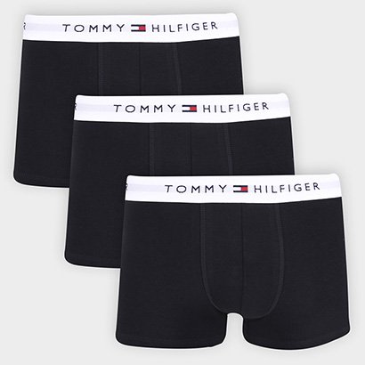 Kit Cuecas Boxer Tommy Hilfiger Trunk 3 Peças - Masculino