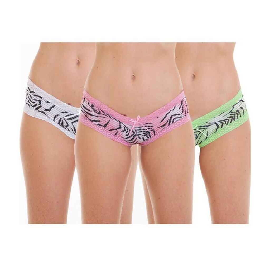 Kit de 3 Calcinhas Zebra com Renda BR Lingerie