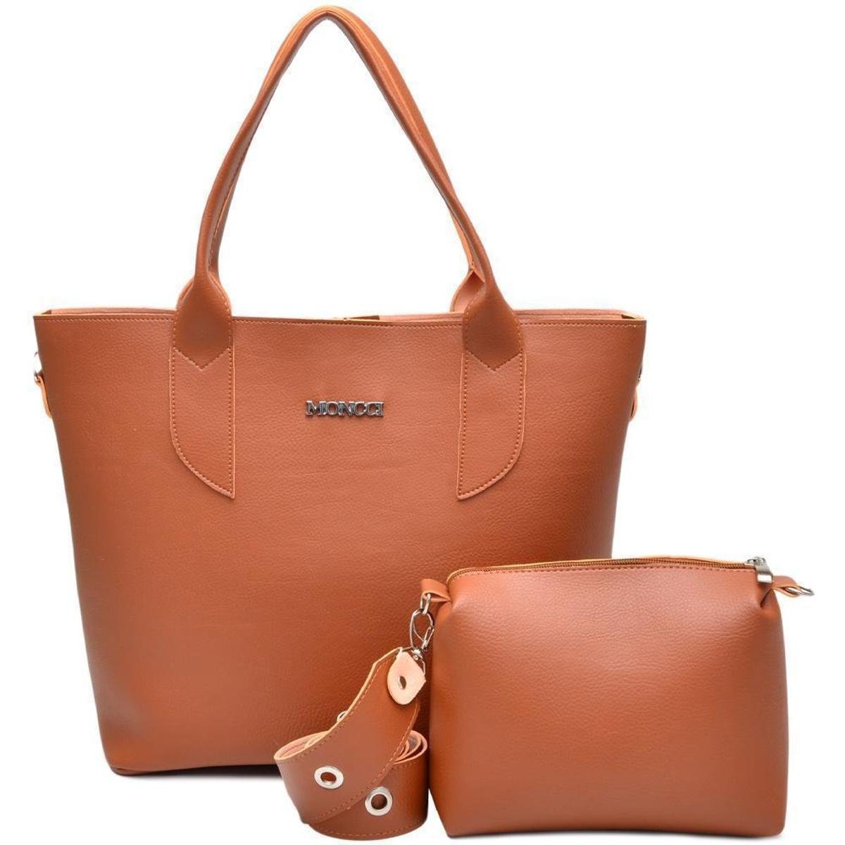 Kit de bolsas feminina bolsa sacola + bolsa transversal moncci Menor preço em Kit de bolsas feminina bolsa sacola + bolsa transversal moncci