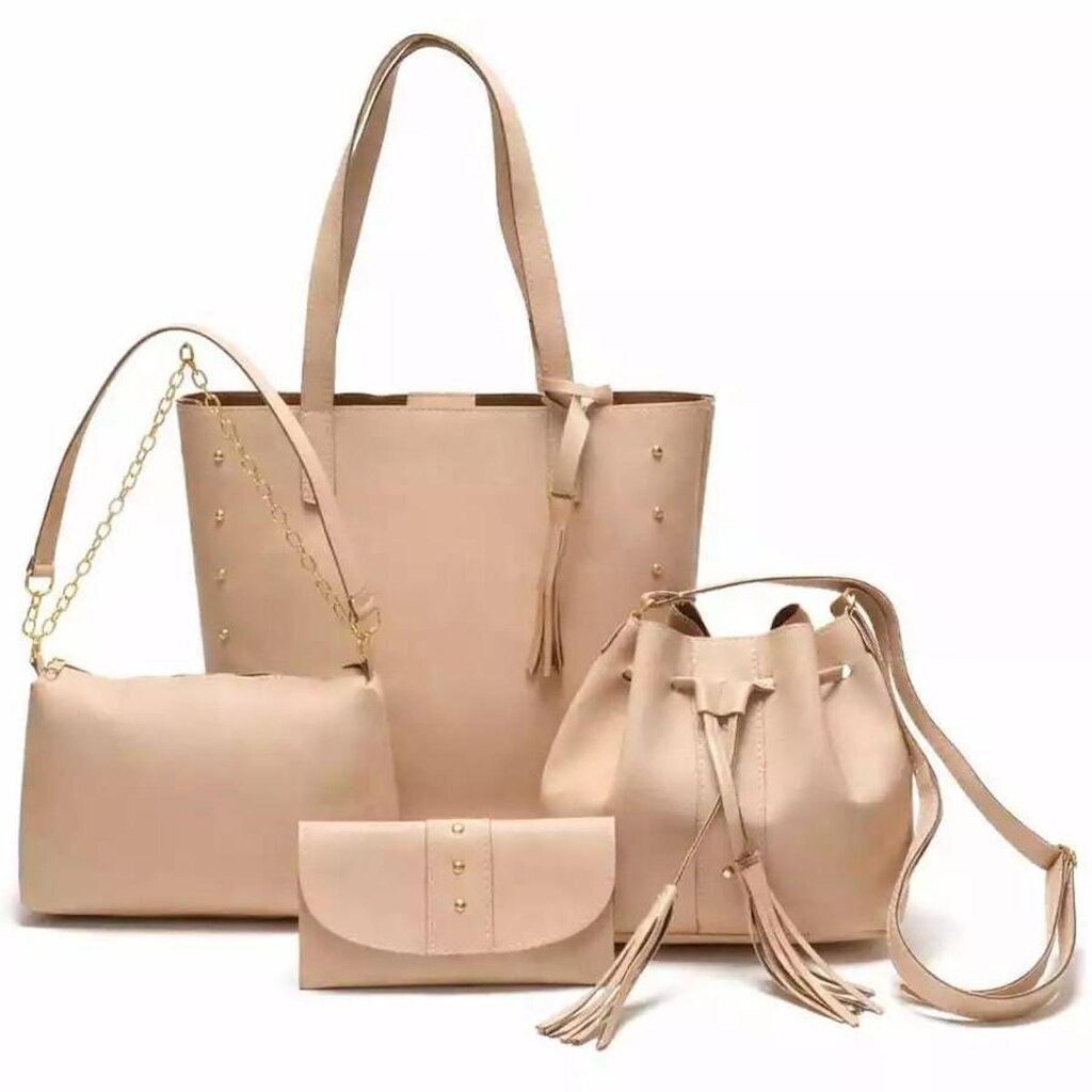 Kit De Bolsas Femininas Sacola, Saquinho ,Baladinha e Carteira 4 Peças