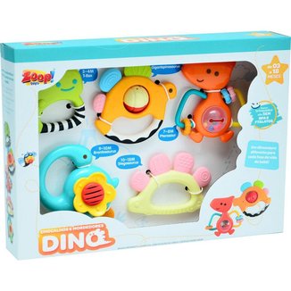 KIT DE CHOCALHOS E MORDEDORES DINO ZOOP TOYS