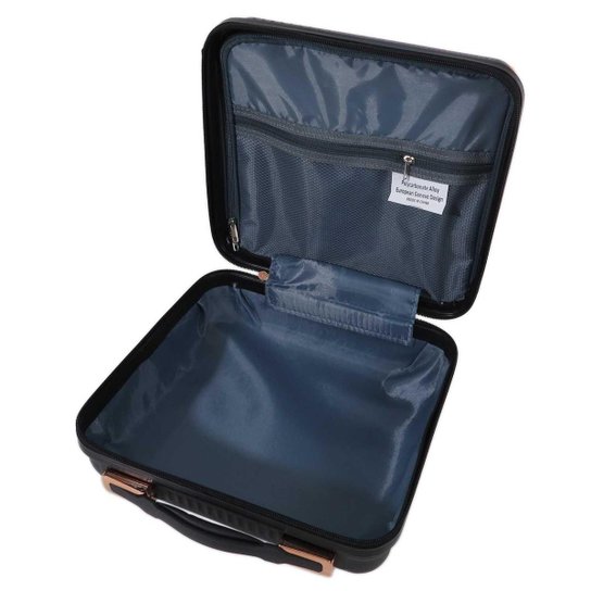 Kit de Mala de Bordo com Cadeado e Frasqueira de Mão - Linha Genebra