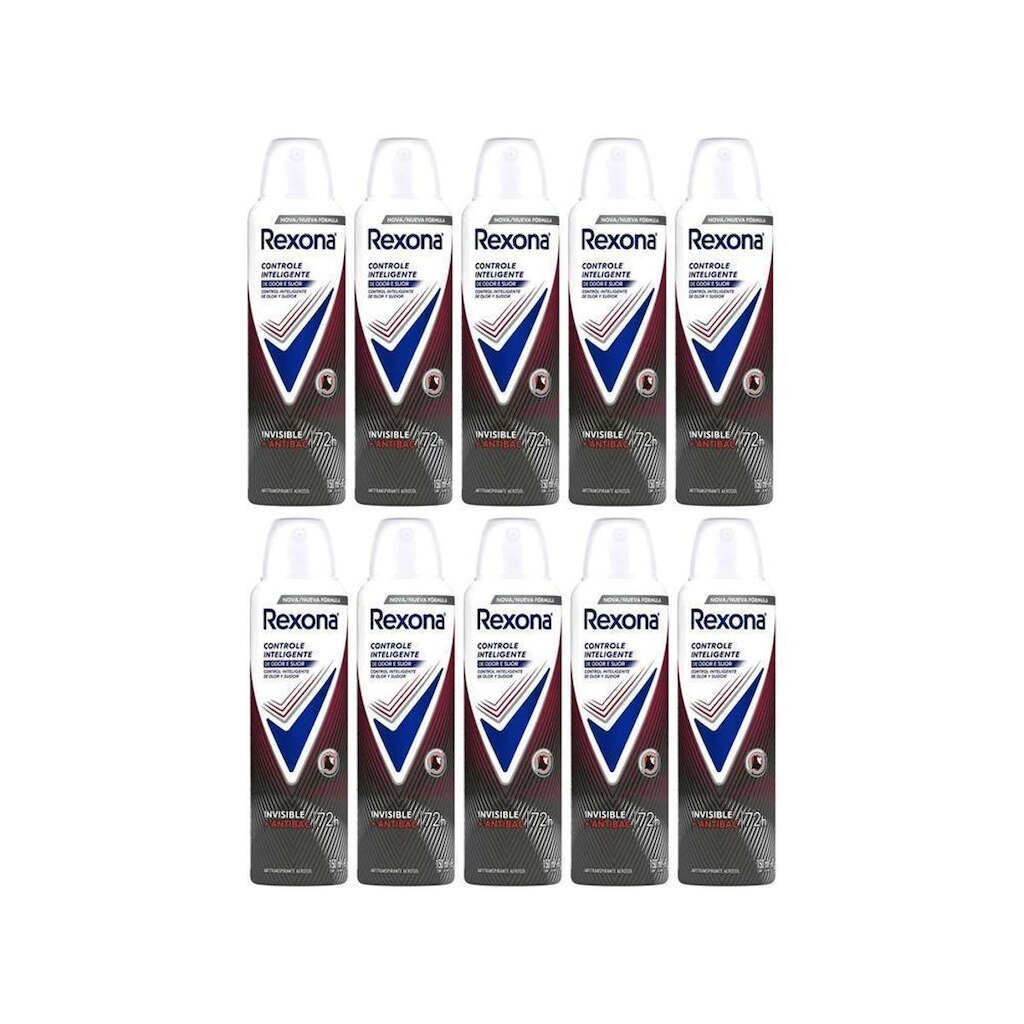 Kit Desodorante Antitranspirante Aerossol Rexona Antibacterial +Invisible Feminino 150ml 10 Unidades