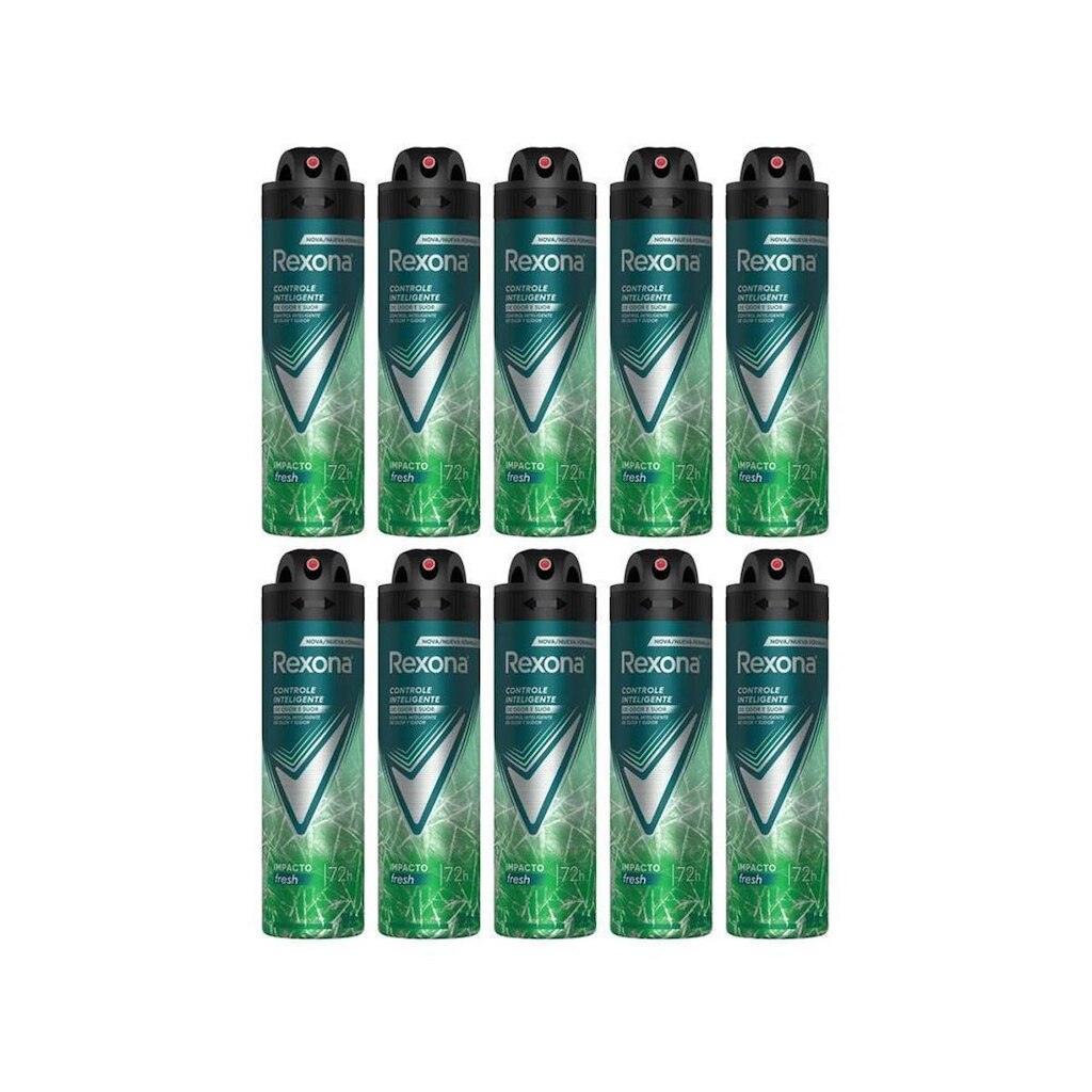 Kit Desodorante Rexona Men Masculino Impacto 150ml 10 Unidades