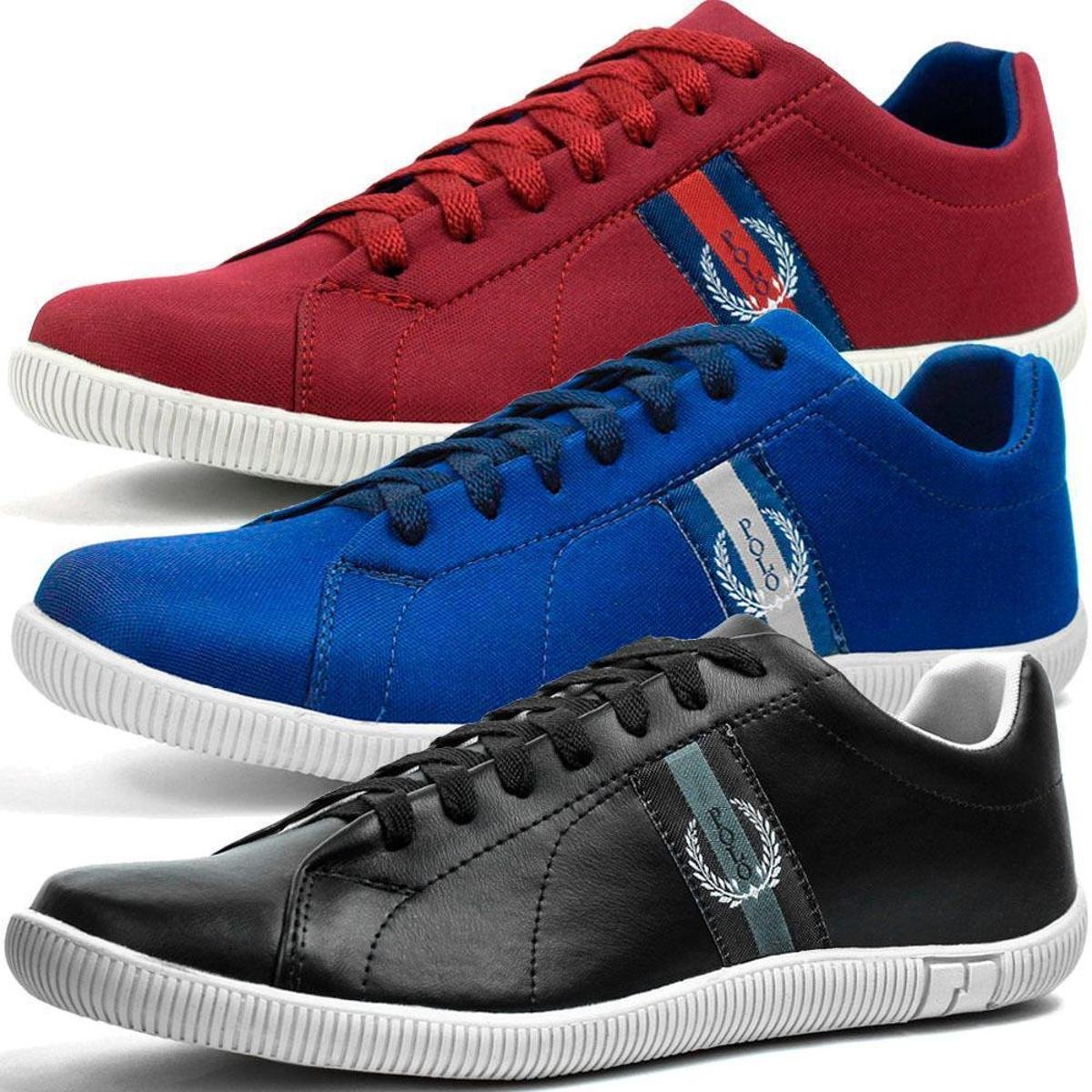 Kit DHL Calçados 3 Pares de Sapatênis Casual Masculino - Vermelho | Zattini