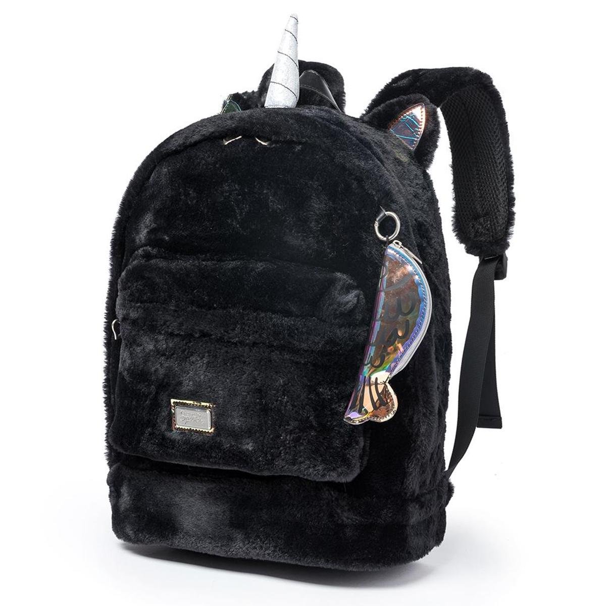 Kit Mochila e Estojo Pelúcia Unicórnio Gatinha Escolar Meninas em Promoção  | Ofertas na Americanas