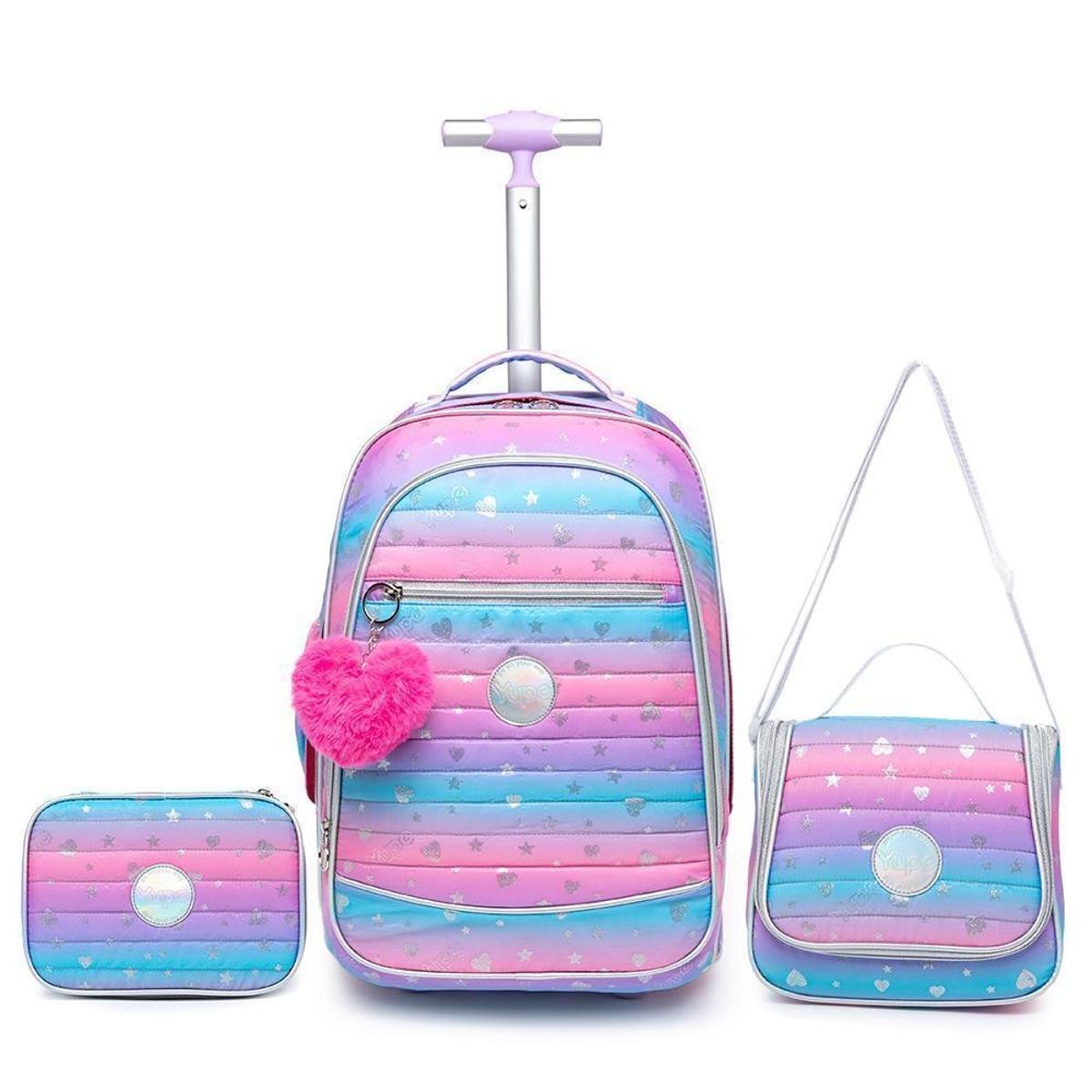 Kit Escolar Mochila de Rodinhas Estojo Lancheira Infantil é ruim? Kit Escolar Mochila de Rodinhas Estojo Lancheira Infantil é boa?