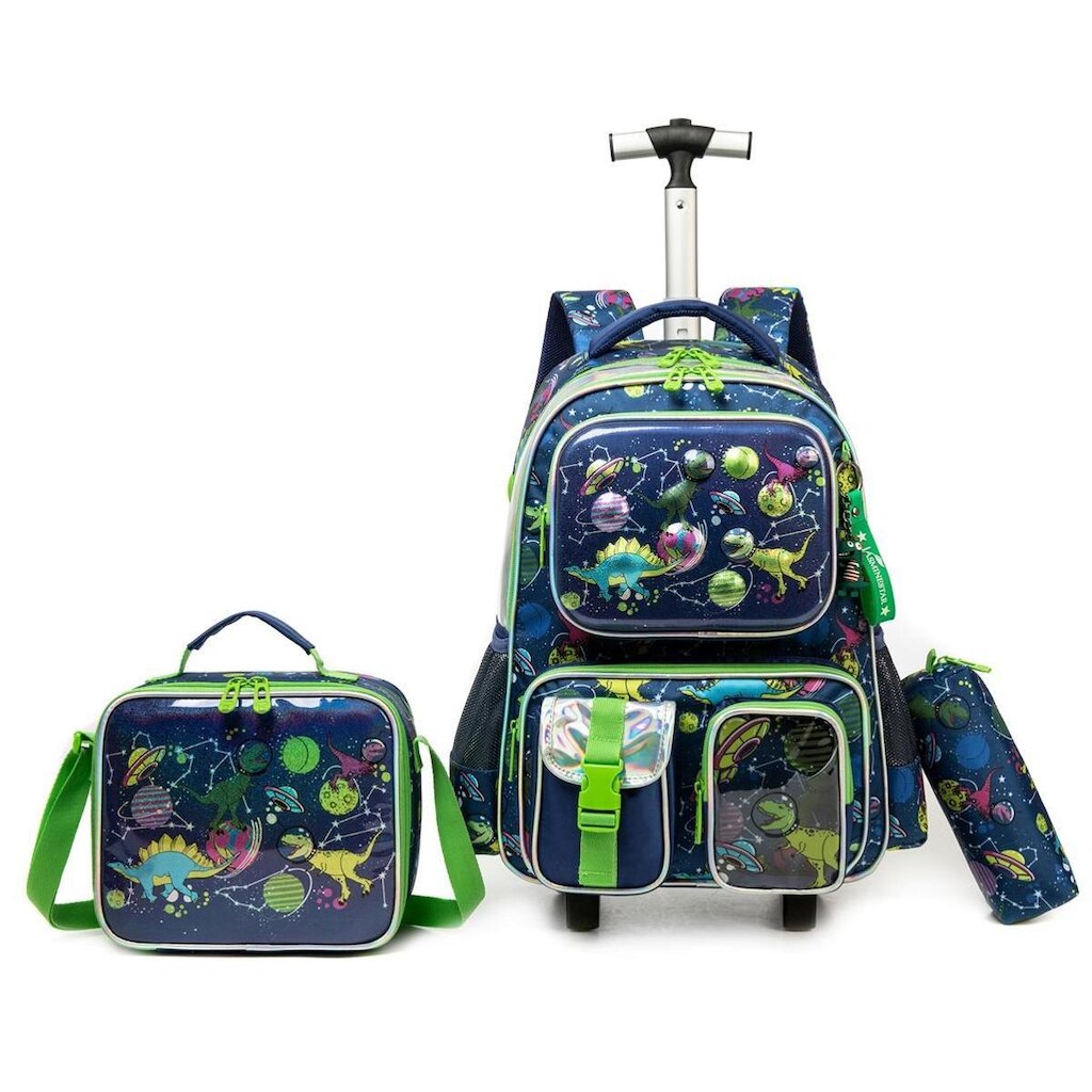 Kit Escolar Mochila De Rodinhas Lequeen Reforçado 5 Litros