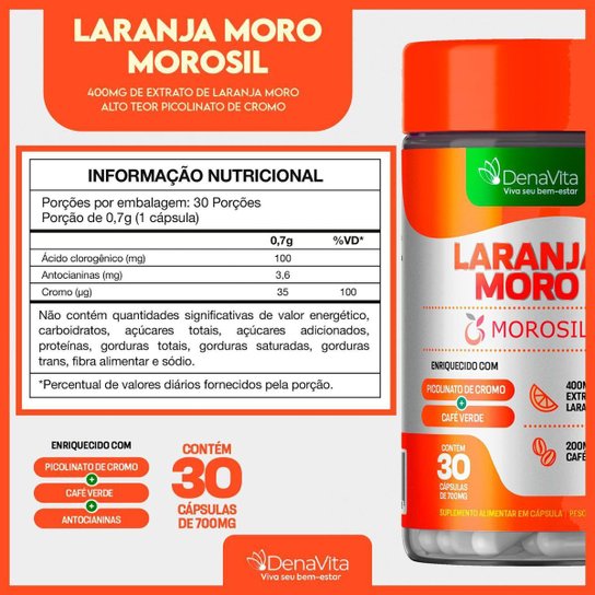 Kit Extrato Laranja Moro com Picolinato de Cromo, Café Verde 3x1 e Spirulina com Chlorela 2x1