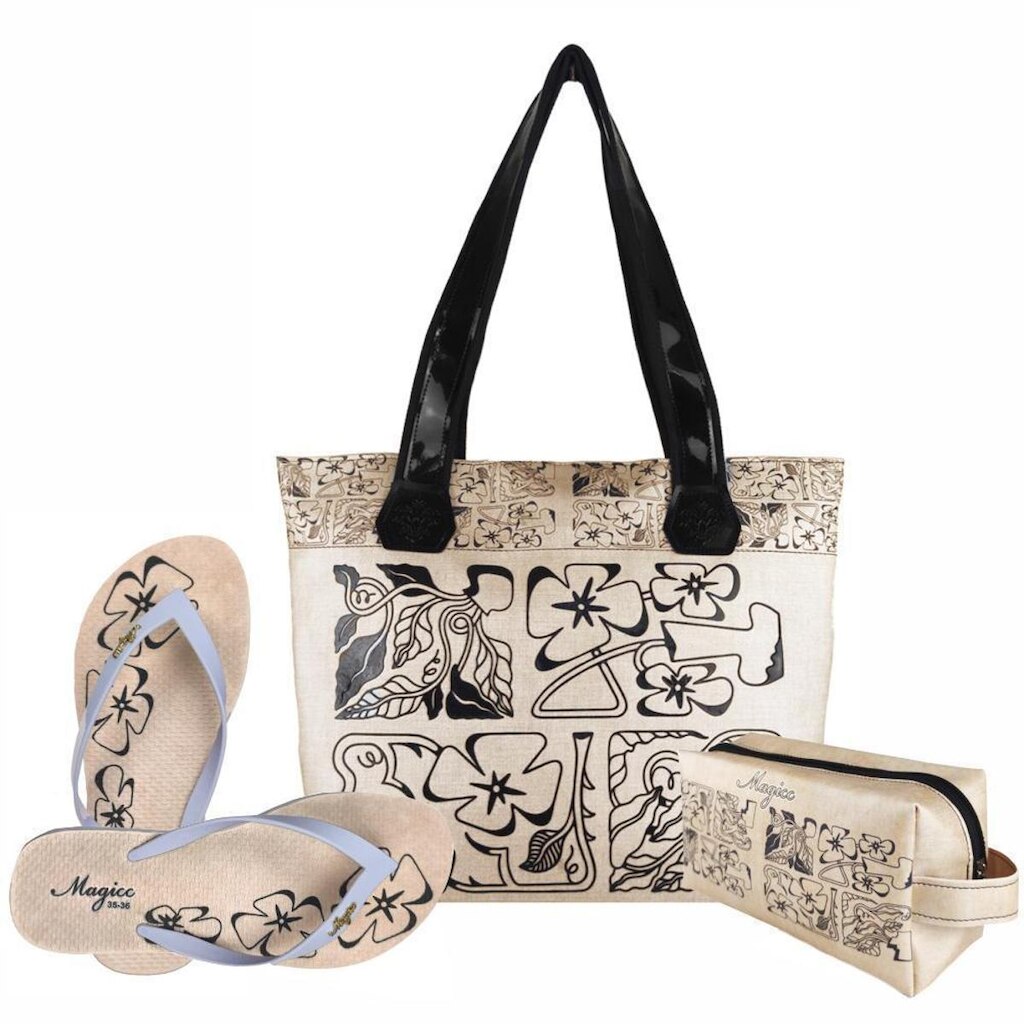 Kit Feminino Casual Bolsa Chinelo Necessaire Magicc Kit-237