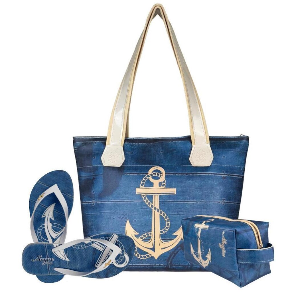 Kit Feminino Praia Bolsa Chinelo Necessaire Magicc Kit-241