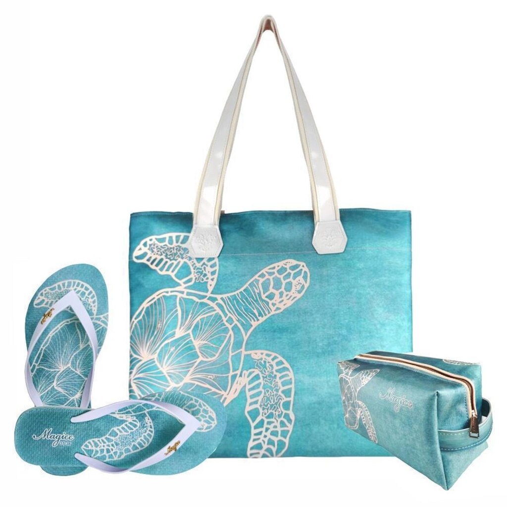Kit Feminino Praia Bolsa Chinelo Necessaire Magicc Kit-243
