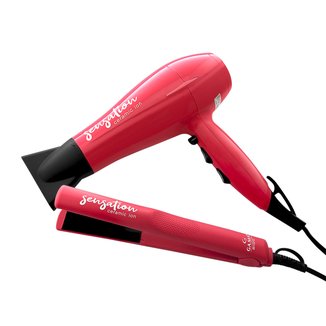 Kit Gama Sensation com Secador de Cabelo com 2 Velocidades e 3 Temperaturas 127 V + Prancha Alisador