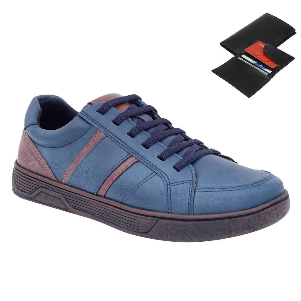 Kit Gmm Shoes Sapatênis Solado Ortopédico + Carteira Masculino