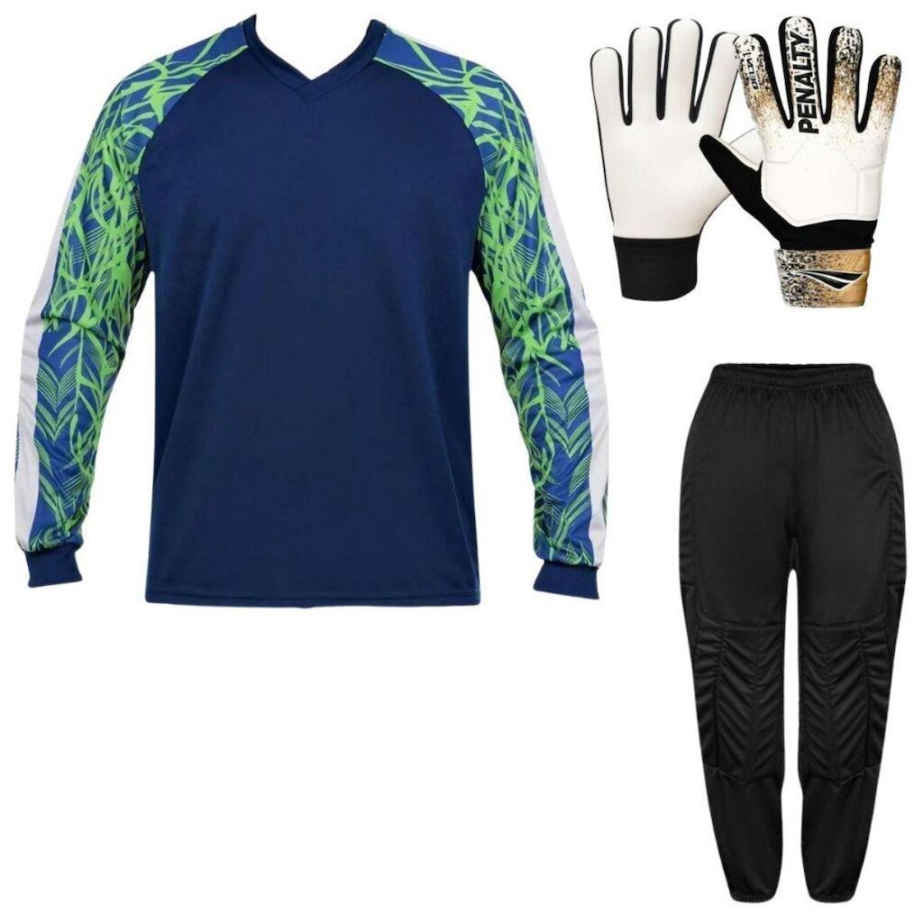 Kit Goleiro Camisa Napoli Kanga + Calça TRB + Luva Penalty