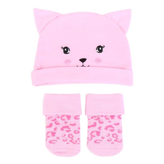 Kit Infantil Pimpolho Gorro E Meia - Rosa Claro