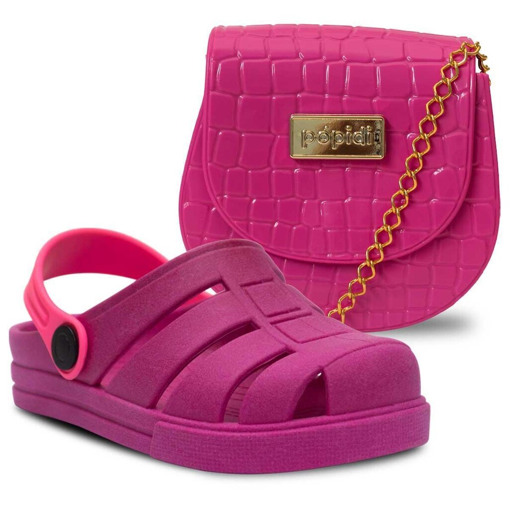 Kit Infantil Pópidi Bolsa + Sandalia Babuche Leve Menina