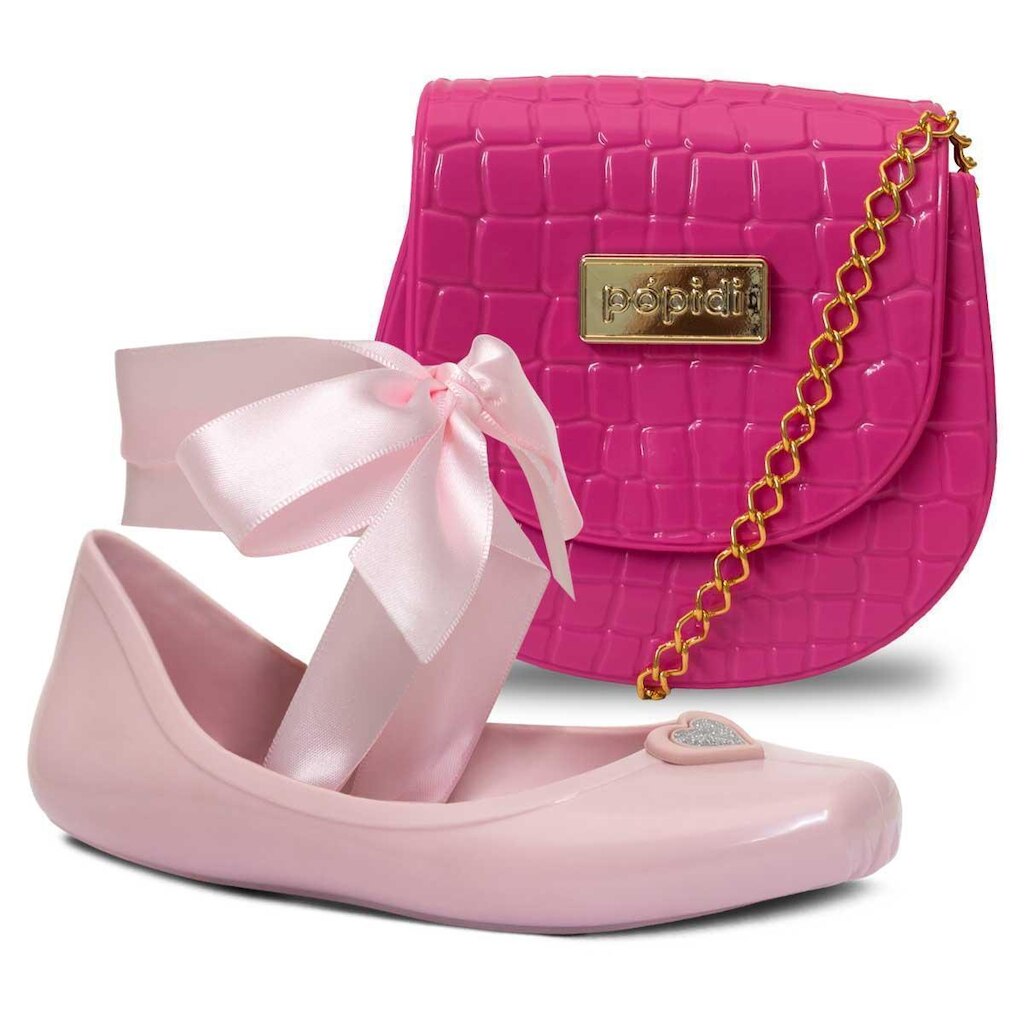 Kit Infantil Pópidi Bolsa +Sapatilha Bailarina Menina