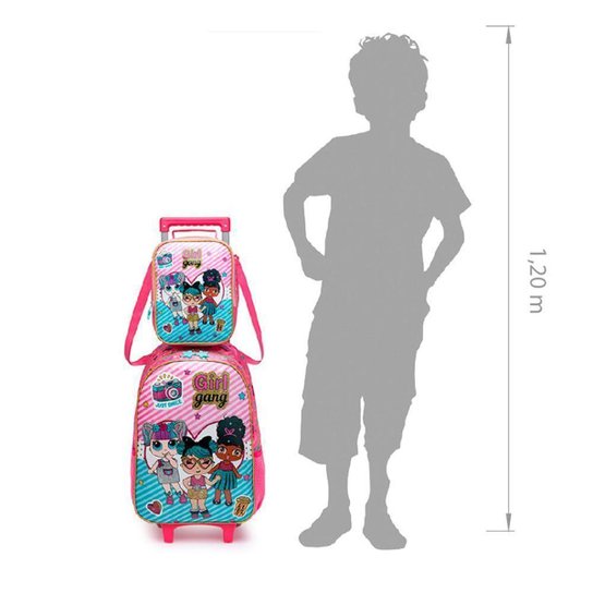 Kit Infantil Spector Mochila de Rodinhas Estojo Lancheira Escolar