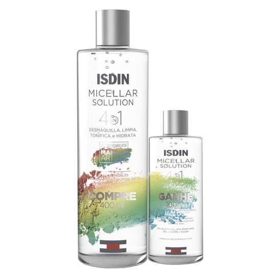 Kit Isdin Solução Micellar Água Micelar 400ml + Água Micellar 100ml - Incolor
