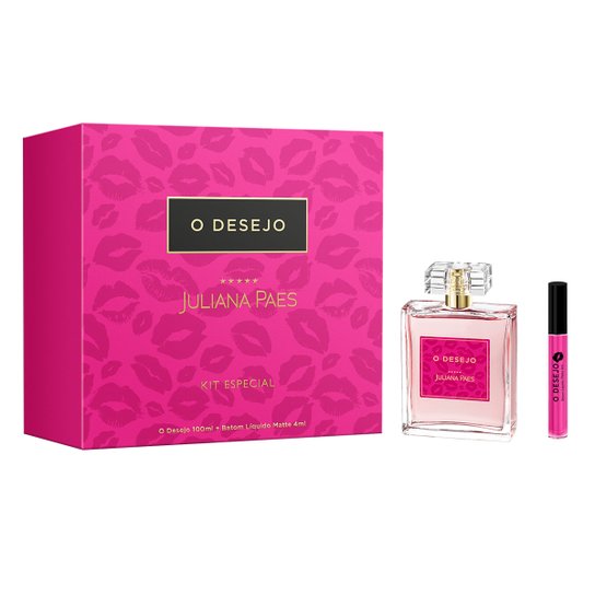 Kit Juliana Paes O Desejo Eau de Toilette 100ml + Batom Líquido Matte - Incolor