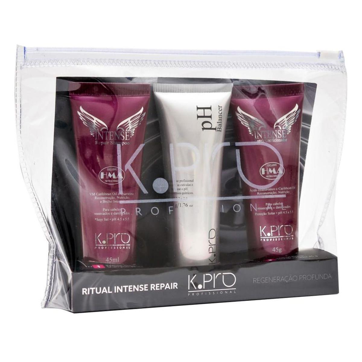 Kit K-Pro Ritual Intense Repair 1 Shampoo 45ml + 1 pH Balancer 45g + 1 Condicionador 45g Menor preço em Kit K-Pro Ritual Intense Repair 1 Shampoo 45ml + 1 pH Balancer 45g + 1 Condicionador 45g