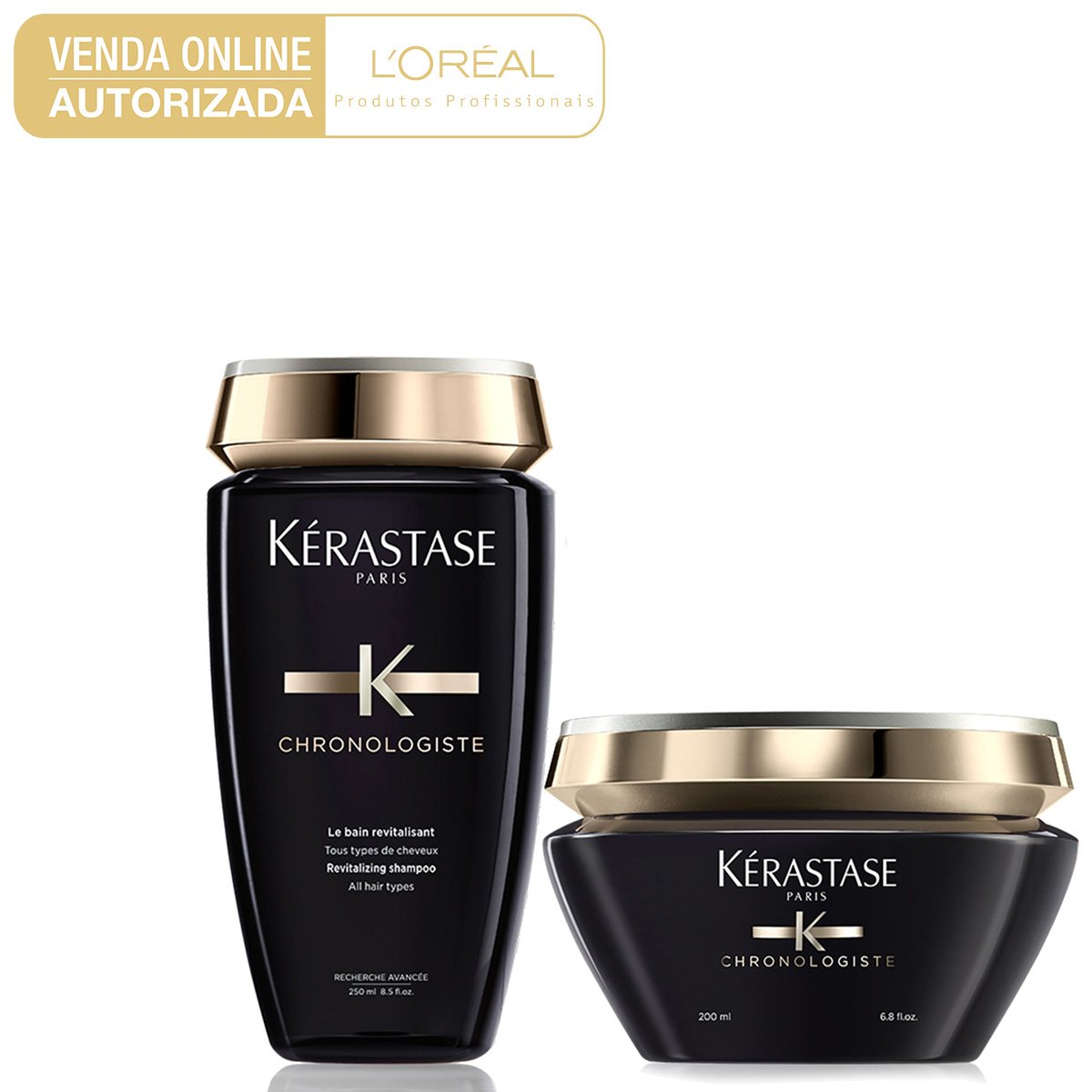 Kit Kérastase Chronologist Shampoo 250ml + Máscara 200ml Incolor Zattini