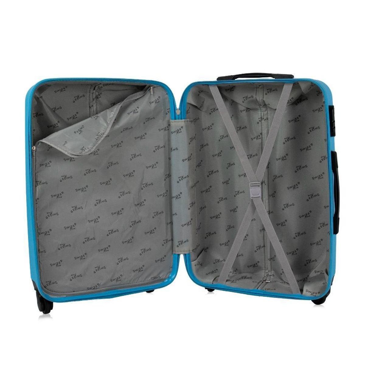 Kit mala de viagem Swiss Move PMG rodinhas 360 Zug azul ABS | Zattini