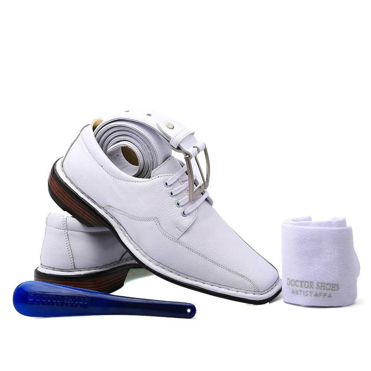 Kit Masculino Sapato+Cinto+Meia+Calçadeira Doctor Shoes - Branco | Zattini