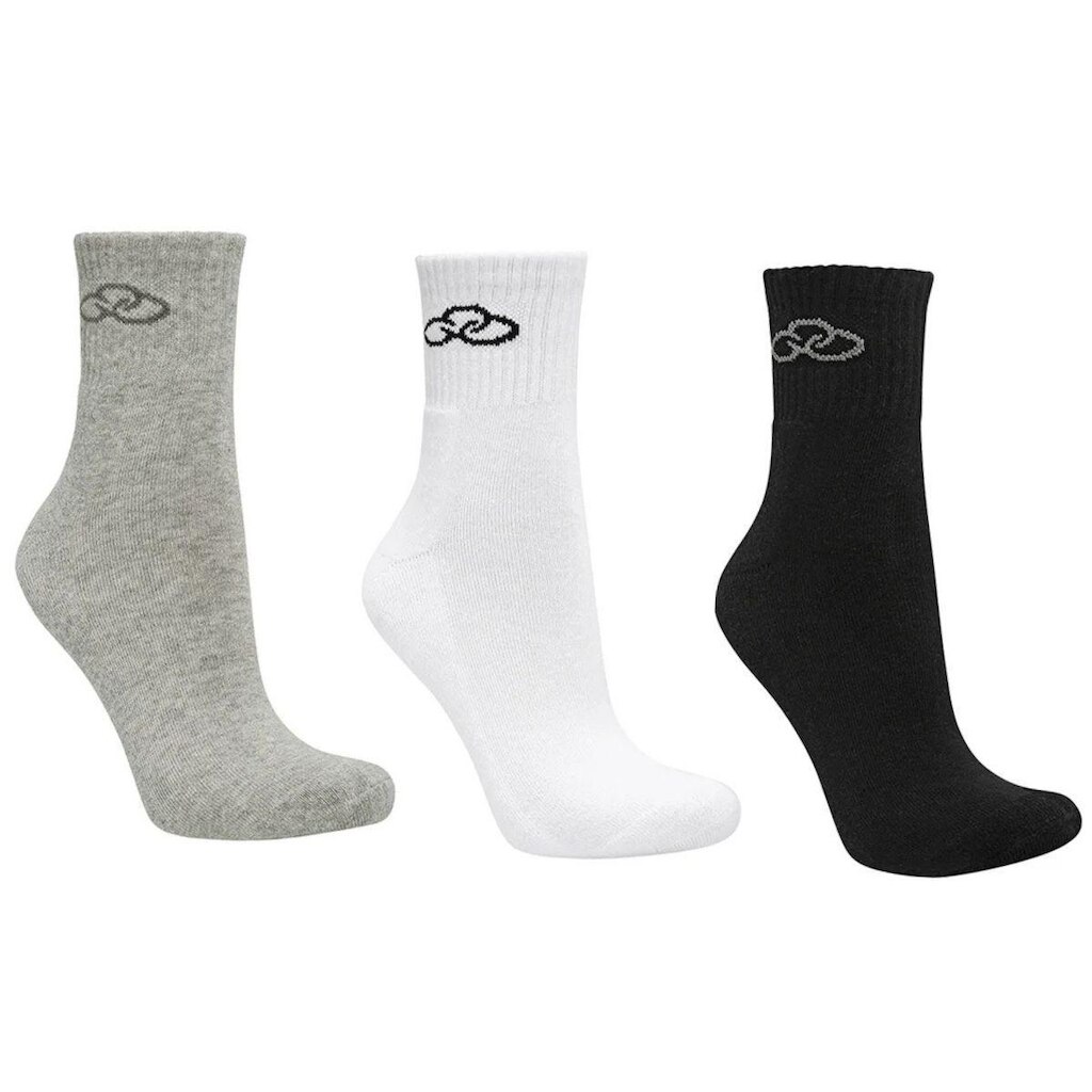 Kit Meia 3 Pares Unissex Esportivas Cano Médio em Algodão Olympikus Basic OIMSA81922