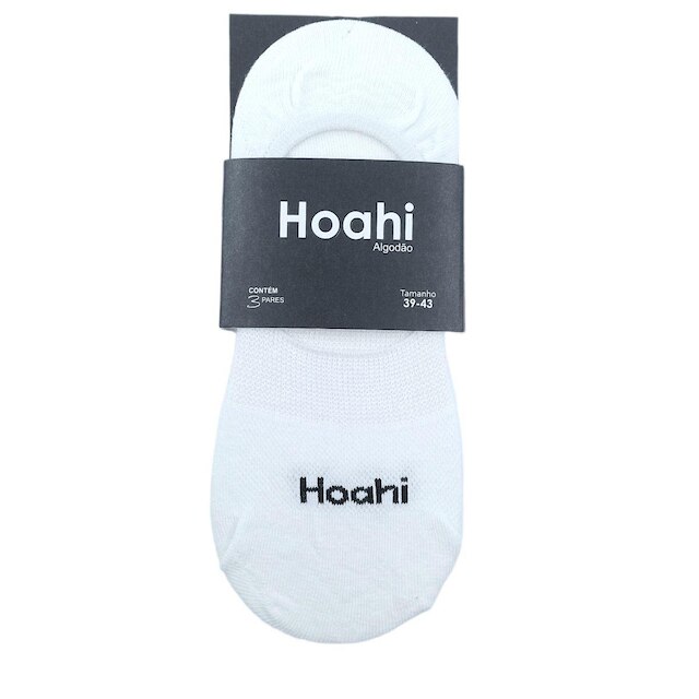 Kit Meia 3 Pares Unissex Sapatilha Invisível em Algodão Hoahi Homz22996